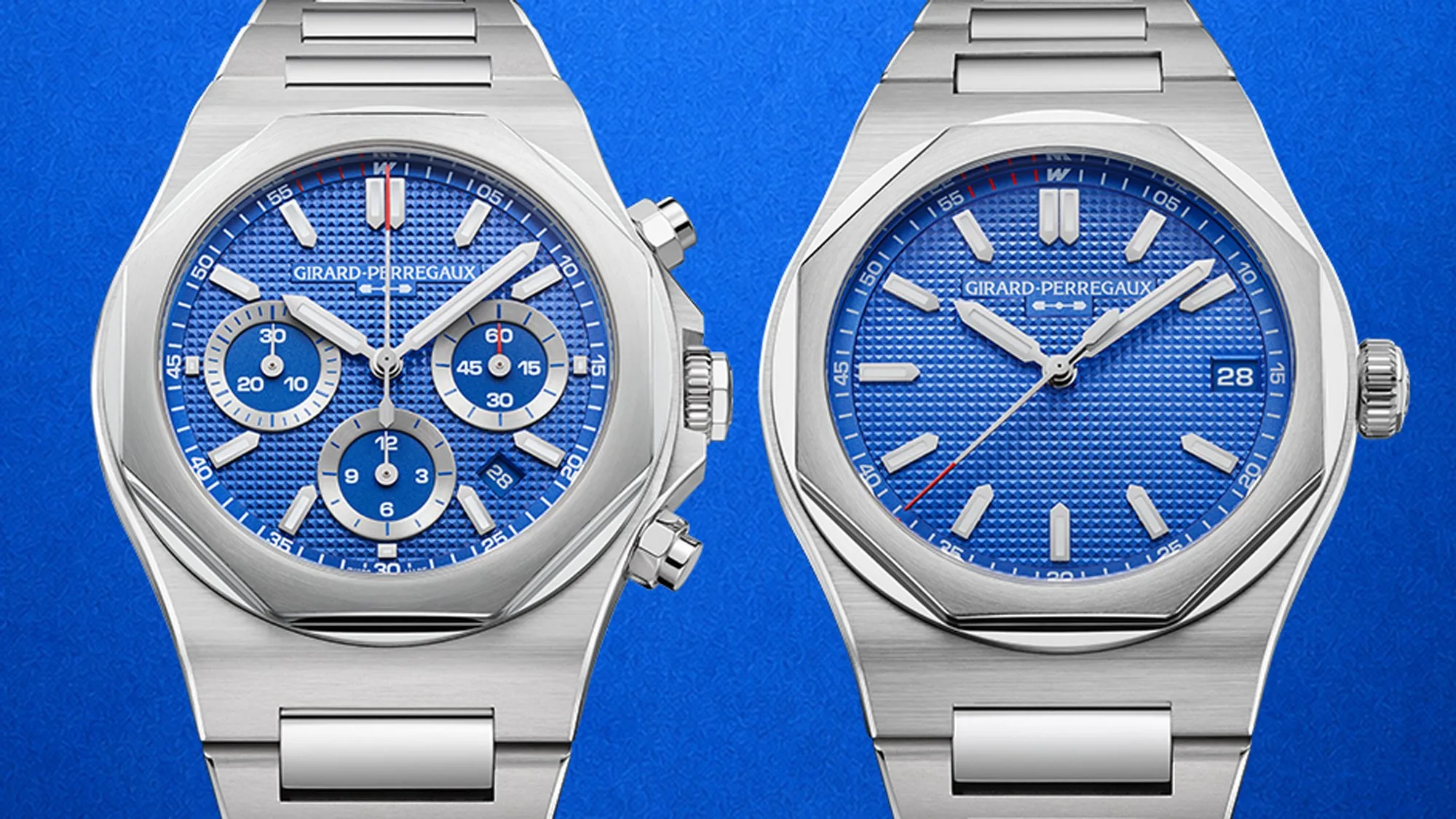 Girard-Perregaux Laureato Williams Edition and Chronograph side by side