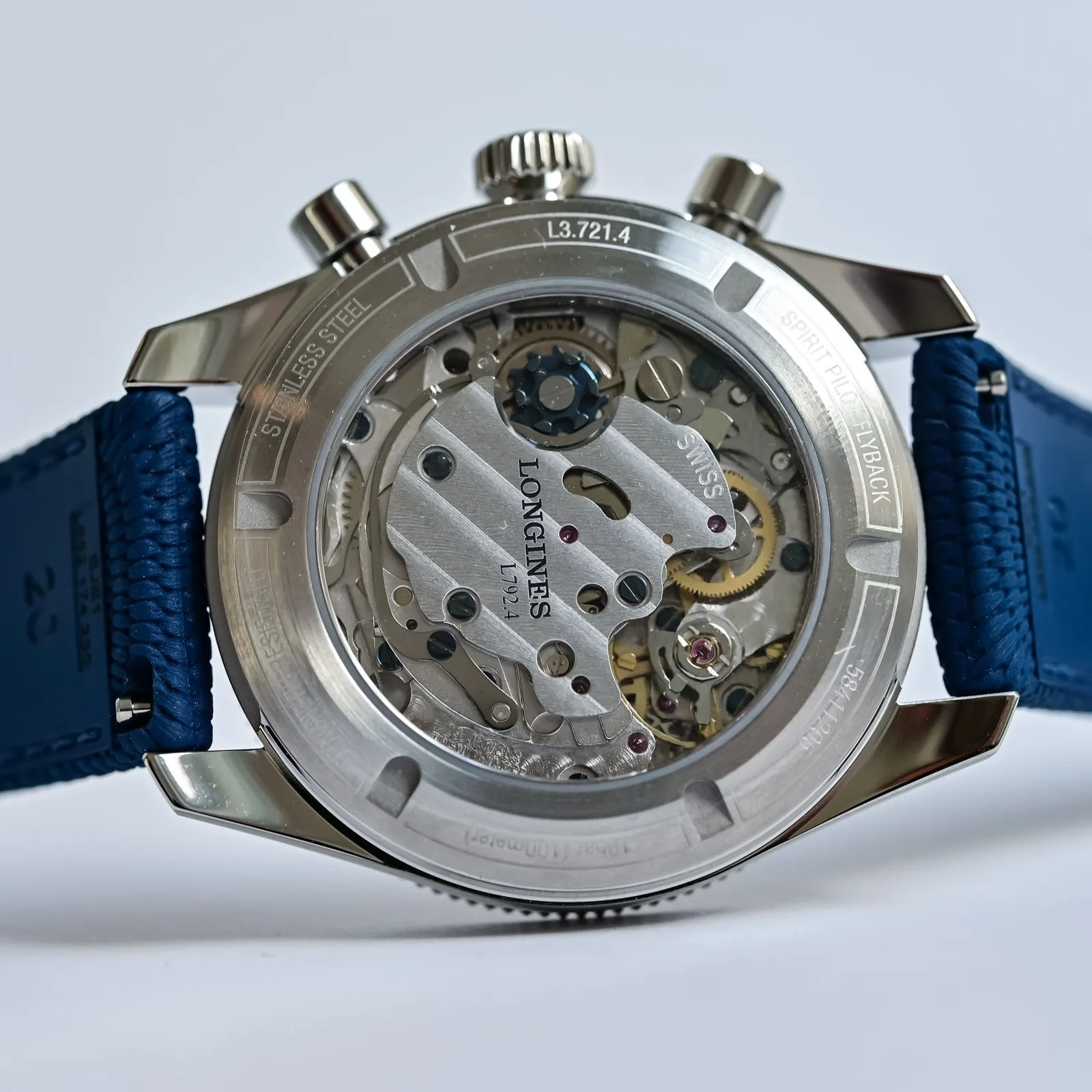 Longines Spirit Pilot sky blue dial on the wrist