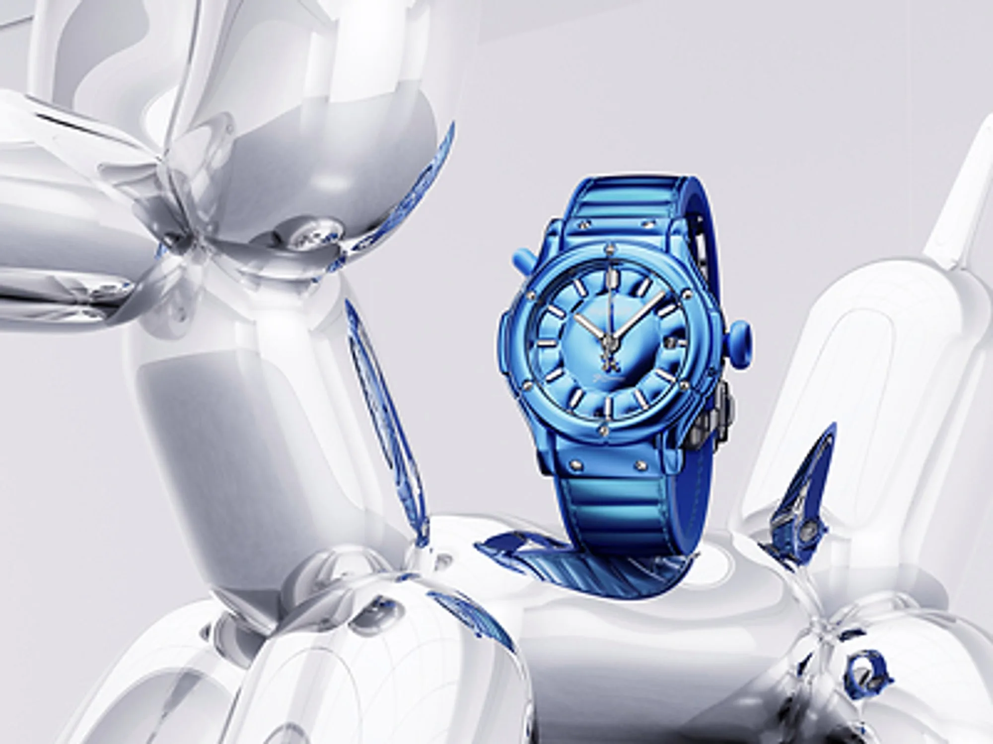 Hublot Classic Fusion Balloon Dog by Jeff Koons in blue anodised aluminium