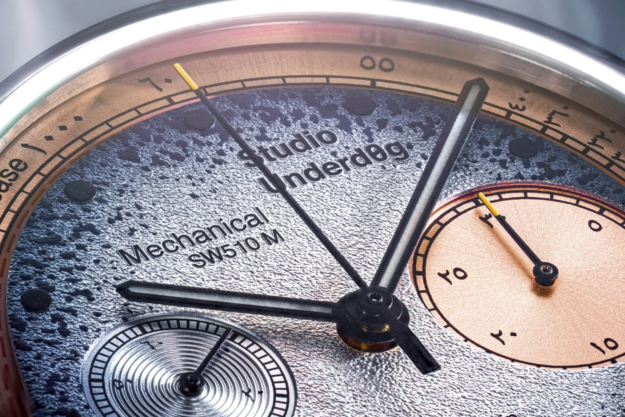 Studio Underd0g x Ahmed Seddiqi 03SERIES Chan3ad dial detail with Eastern Arabic numerals